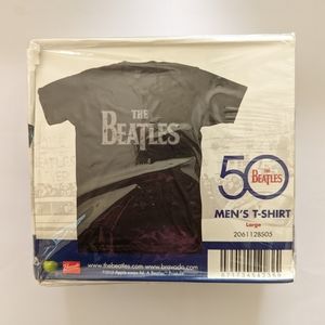 THE BEATLES 50 Classic Logo Men's T-Shirt Black Size Large Bravado Apple